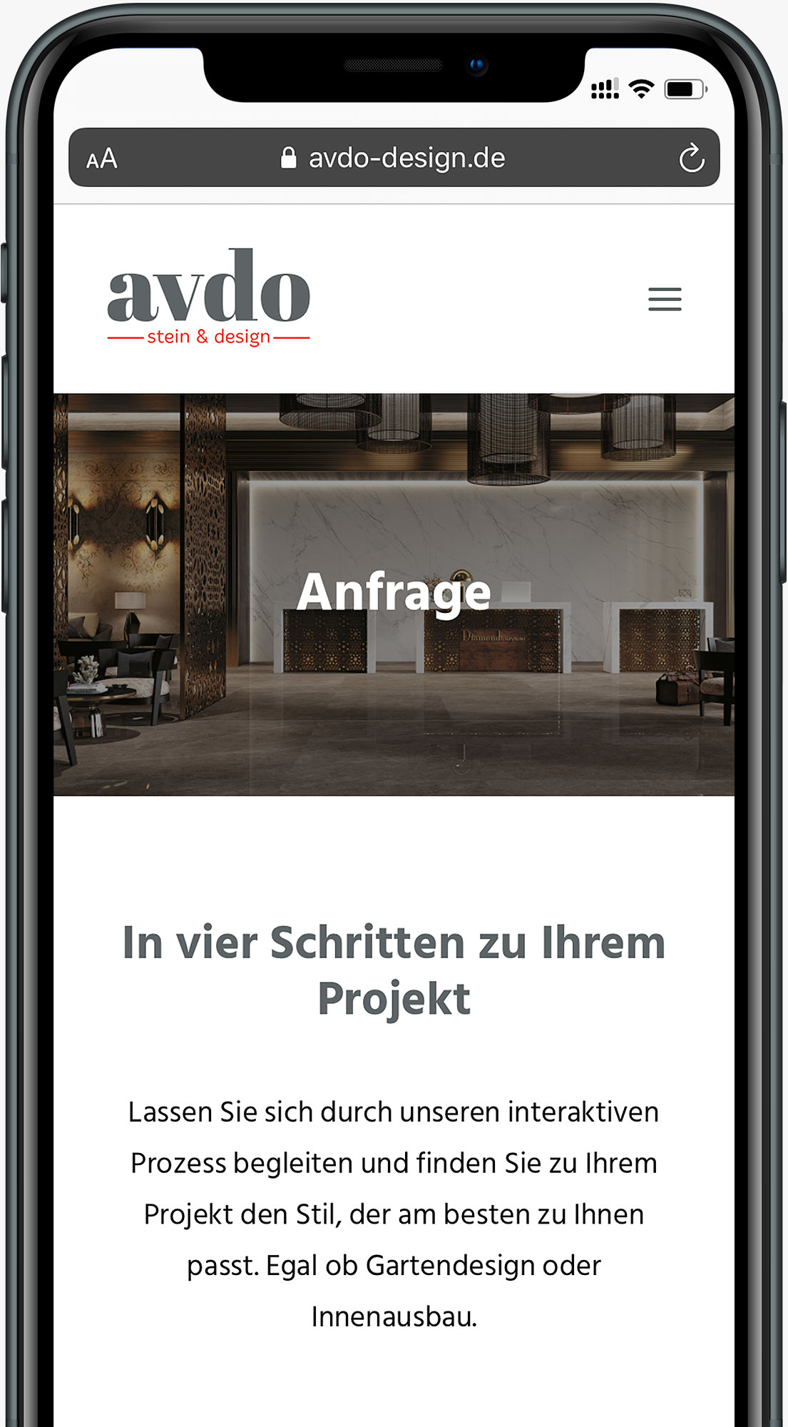 Case Studies Modernes Online Website Relaunch avdo design Anfrageformular